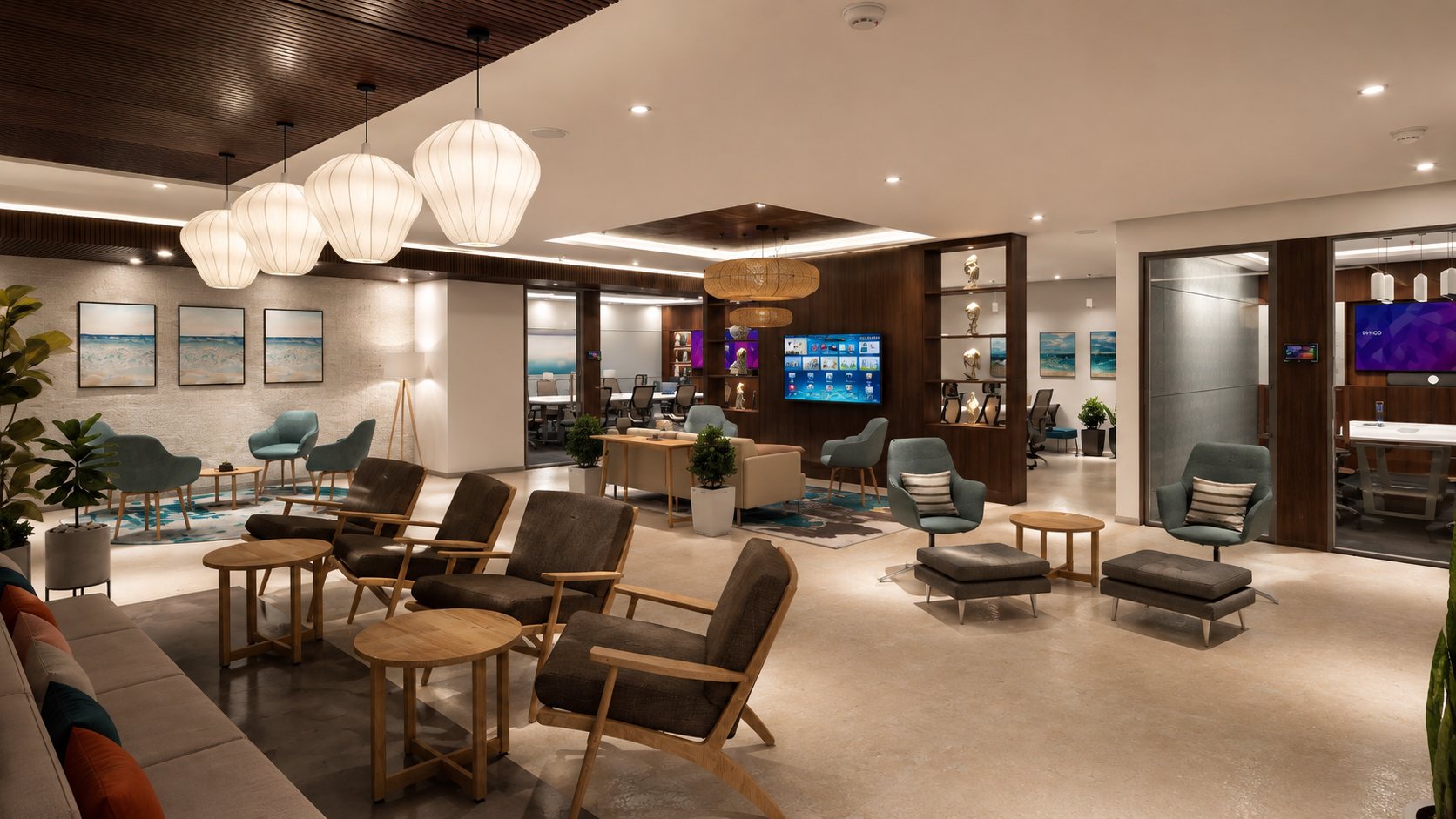 Elite by Awfis lounge and meeting rooms