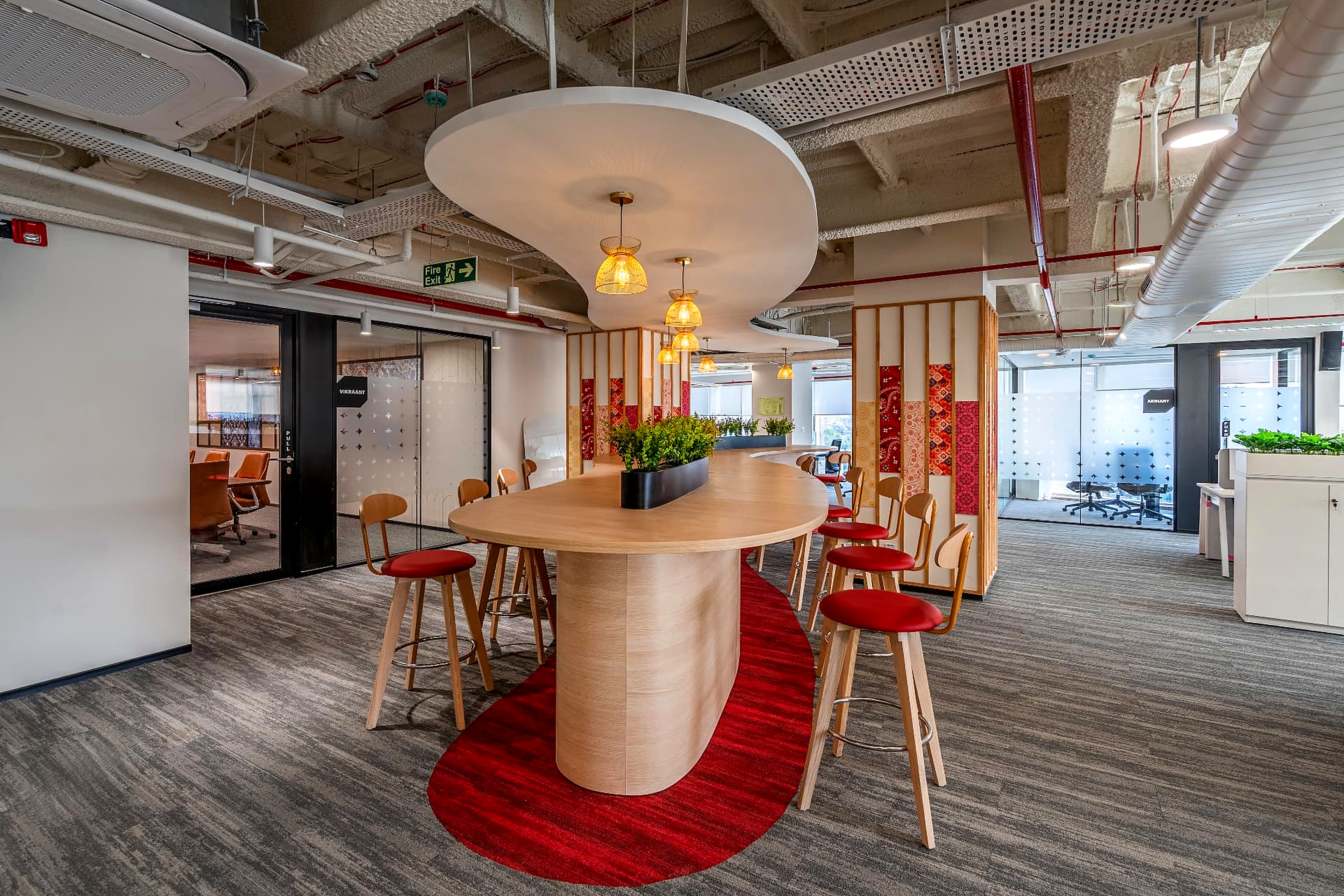 Awfis managed office lounge with collaborative seating